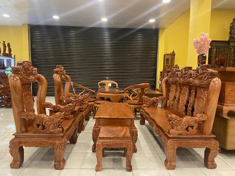 Bộ bàn ghế hương đá nghê đỉnh tay lân